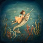 Dream Animals Narwhal Girl Print
